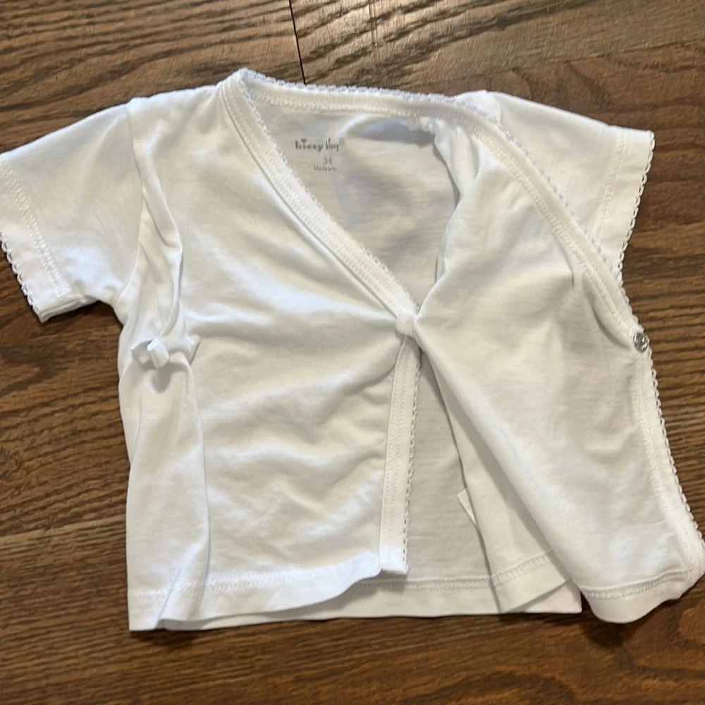 Kissy Kissy White Onesie and Top 3-6 months EUC